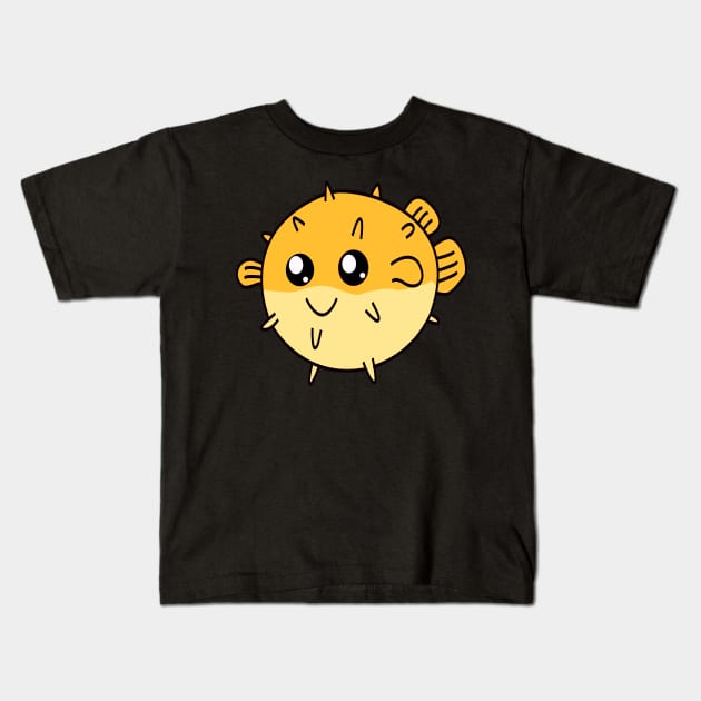 Cute Pufferfish T-shirt Kids T-Shirt by AquaticPals